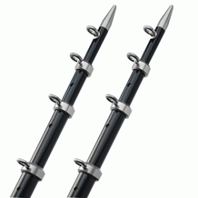 TACO 18' Telescopic Outrigger Poles HD 1-1/2" - Black/Silver